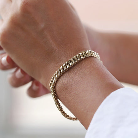 Soren Cuban Bracelet in gold tone featuring cuban link, product image 3
