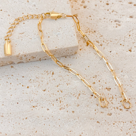 Arden Paperclip Bracelet in gold tone featuring paperclip chain, product image 6