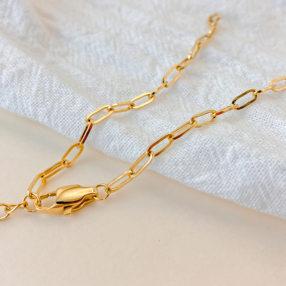 Arden Paperclip Bracelet in gold tone featuring paperclip chain, product image 2