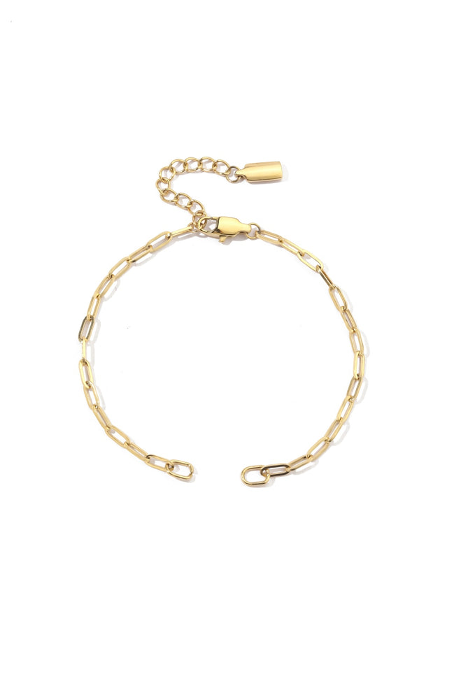 Arden Paperclip Bracelet in gold tone featuring paperclip chain