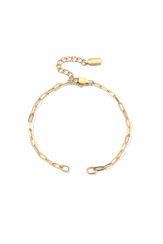 Arden Paperclip Bracelet in gold tone featuring paperclip chain
