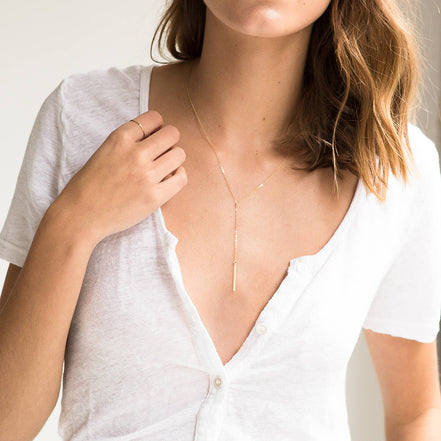 Vela Long Bar Necklace featuring bar pendant, product image 7
