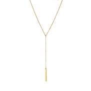 Vela Long Bar Necklace in gold tone featuring bar pendant