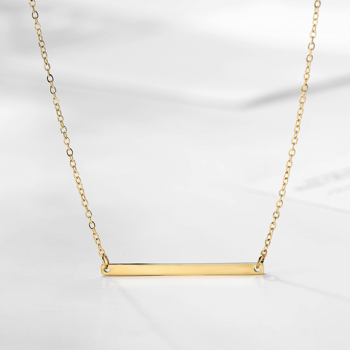 Sera Bar Necklace in gold tone featuring bar pendant, product image 6