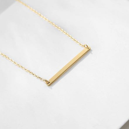 Sera Bar Necklace in gold tone featuring bar pendant, product image 2