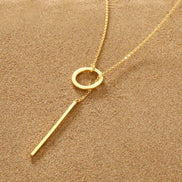 Aurelia Lariat in gold tone featuring bar pendant, product image 2