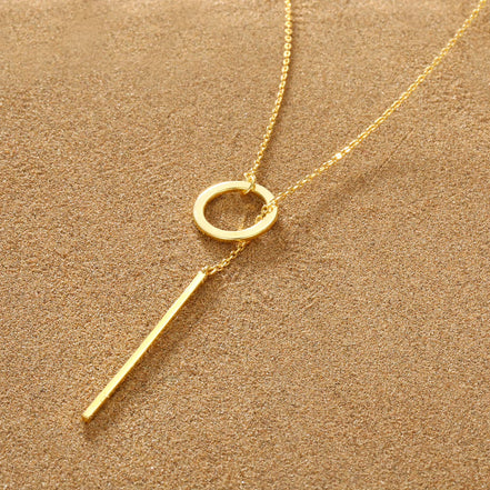 Aurelia Lariat in gold tone featuring bar pendant, product image 2