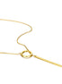 Aurelia Lariat in gold tone featuring bar pendant