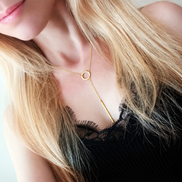 Aurelia Lariat in gold tone featuring bar pendant, product image 5