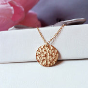 Sol Hammered Coin Necklace in gold tone featuring coin pendant, product image 11