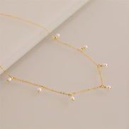 Iris Pearl Chain Necklace in gold tone, product image 2