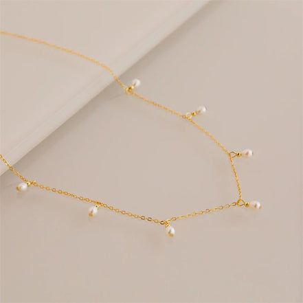 Iris Pearl Chain Necklace in gold tone, product image 2