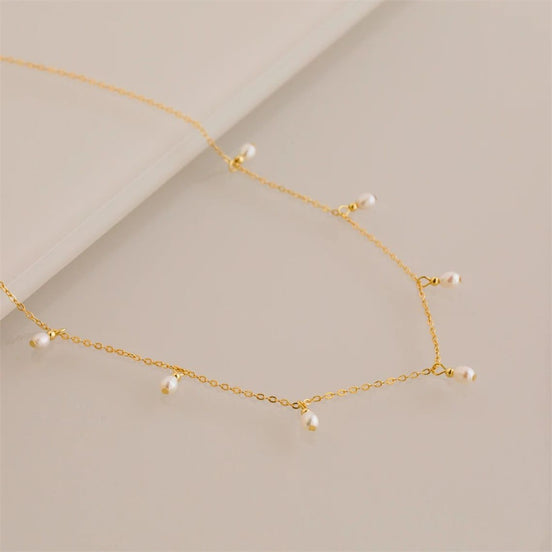 Iris Pearl Chain Necklace in gold tone, product image 2