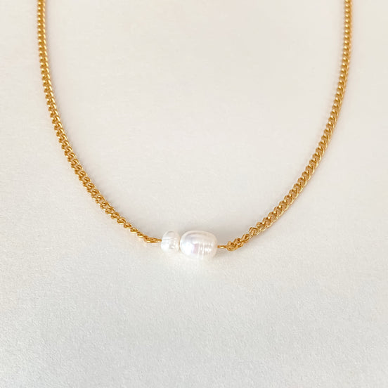 Solea baroque freshwater pearl necklace in gold tone – Style 1, photo 2
