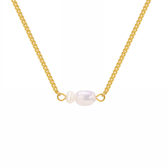 Solea baroque freshwater pearl necklace in gold tone – Style 1, photo 1