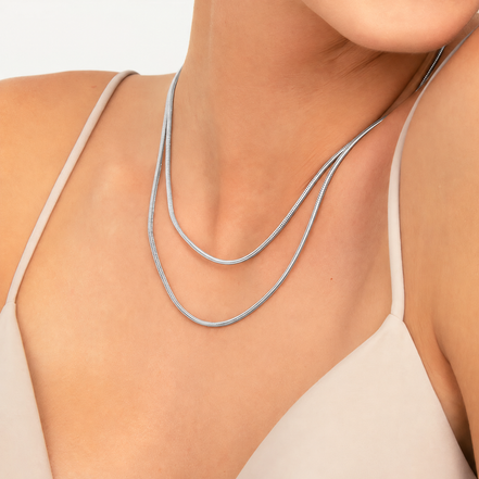 Mira Silver Snake Chain in silver tone, product image 3