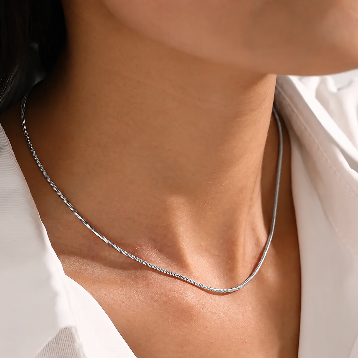 Mira Silver Snake Chain in silver tone, product image 2
