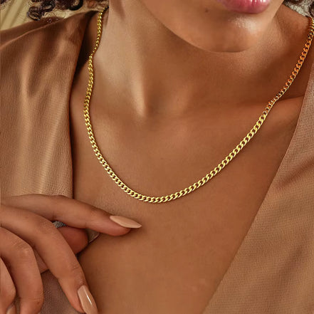 Soren Cuban Chain in gold tone featuring cuban link, product image 3