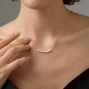 Mira Pearl Station Necklace in gold tone featuring pearl accent, product image 7