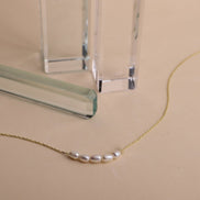 Mira Pearl Station Necklace in gold tone featuring pearl accent, product image 4