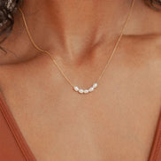 Mira Pearl Station Necklace in gold tone featuring pearl accent, product image 5
