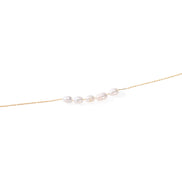 Mira Pearl Station Necklace in gold tone featuring pearl accent, product image 2