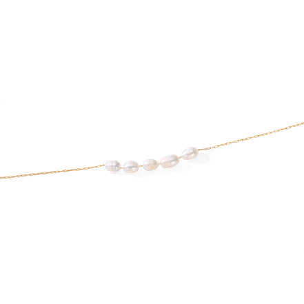 Mira Pearl Station Necklace in gold tone featuring pearl accent, product image 2
