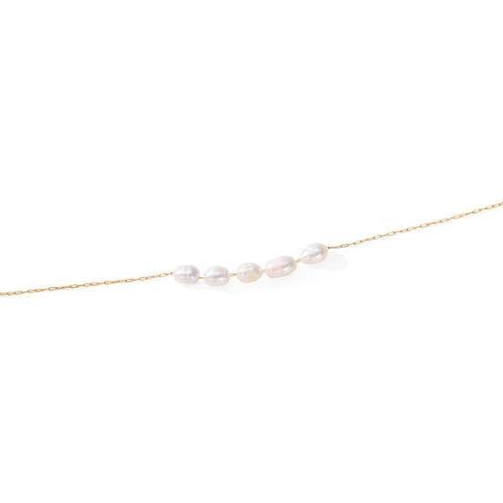 Mira Pearl Station Necklace in gold tone featuring pearl accent, product image 2