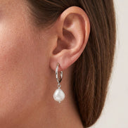 Elara Silver Pearl Drops in silver tone, product image 3
