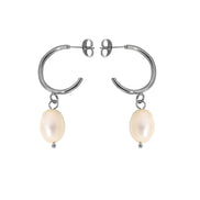 Elara Silver Pearl Drops in silver tone