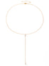 Luna Pearl Lariat in gold tone