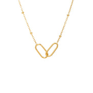 Amity Double-Link Necklace in gold tone featuring interlocking links