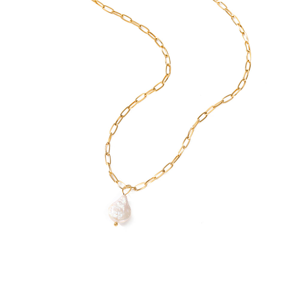 Sera Pearl Necklace in gold tone featuring pearl accent, product image 2
