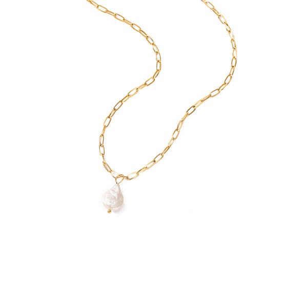 Sera Pearl Necklace in gold tone featuring pearl accent, product image 2