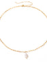 Solea Baroque Pearl Necklace in gold tone featuring link chain
