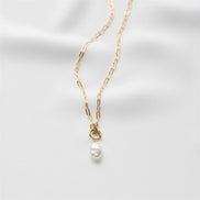 Pearl Toggle Link Necklace — Gold Tone in gold tone featuring pearl accent, product image 15