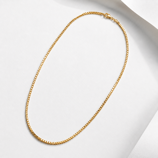 Soren Box Chain in gold tone