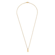 Soren Bar Pendant in gold tone featuring box chain