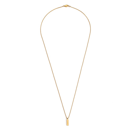Soren Bar Pendant in gold tone featuring box chain