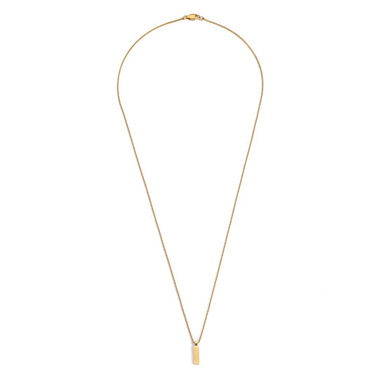 Soren Bar Pendant in gold tone featuring box chain