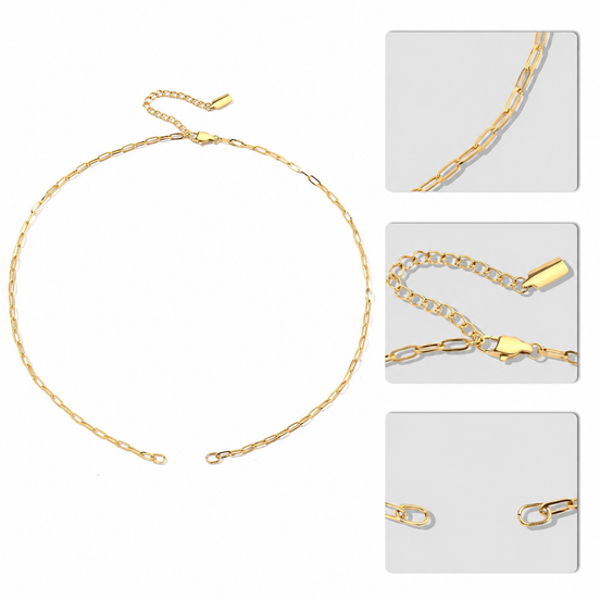Arden Paperclip Necklace in gold tone featuring paperclip chain