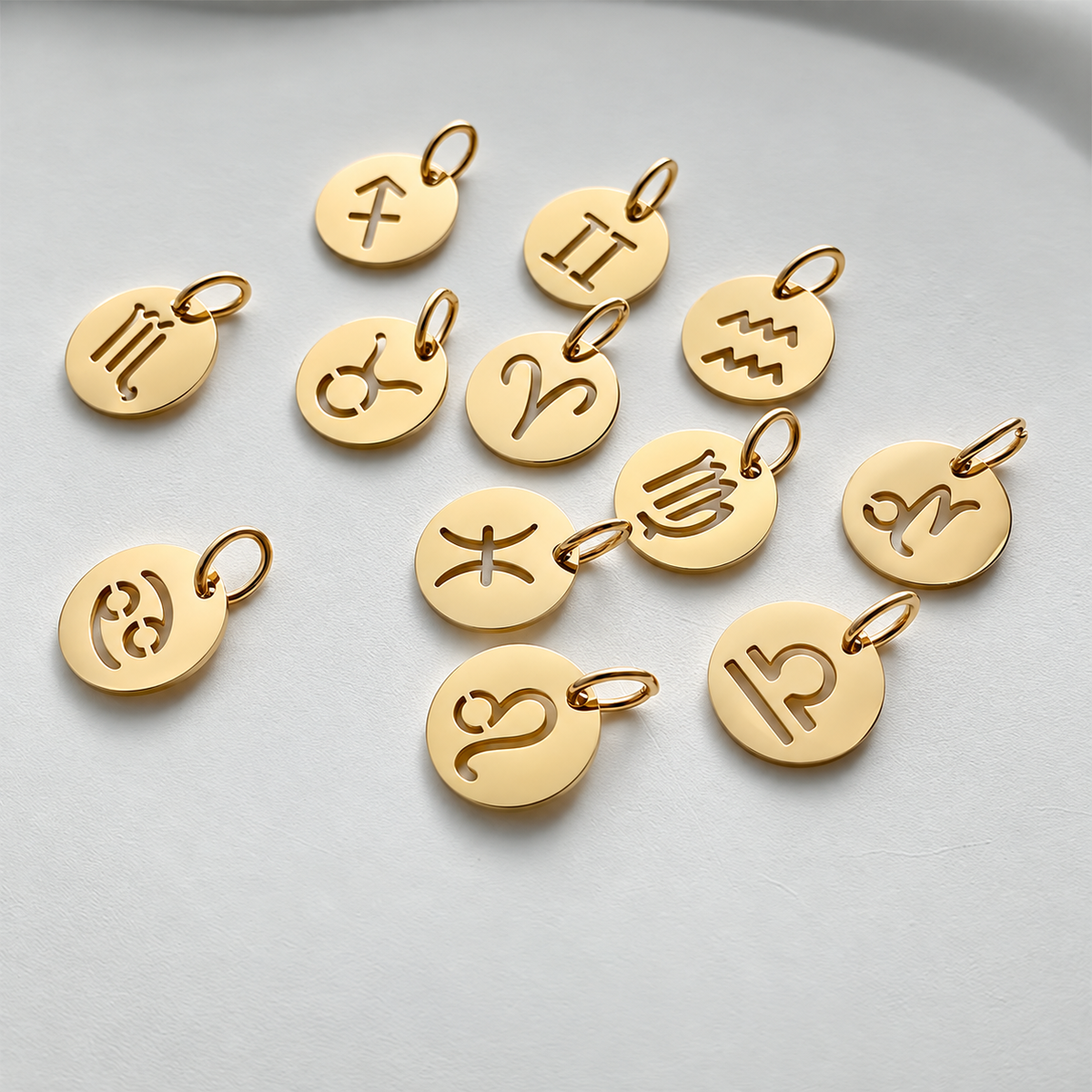Celeste Zodiac Pendant in gold tone