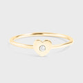 Stone Heart Symbol Dainty Stacking Ring