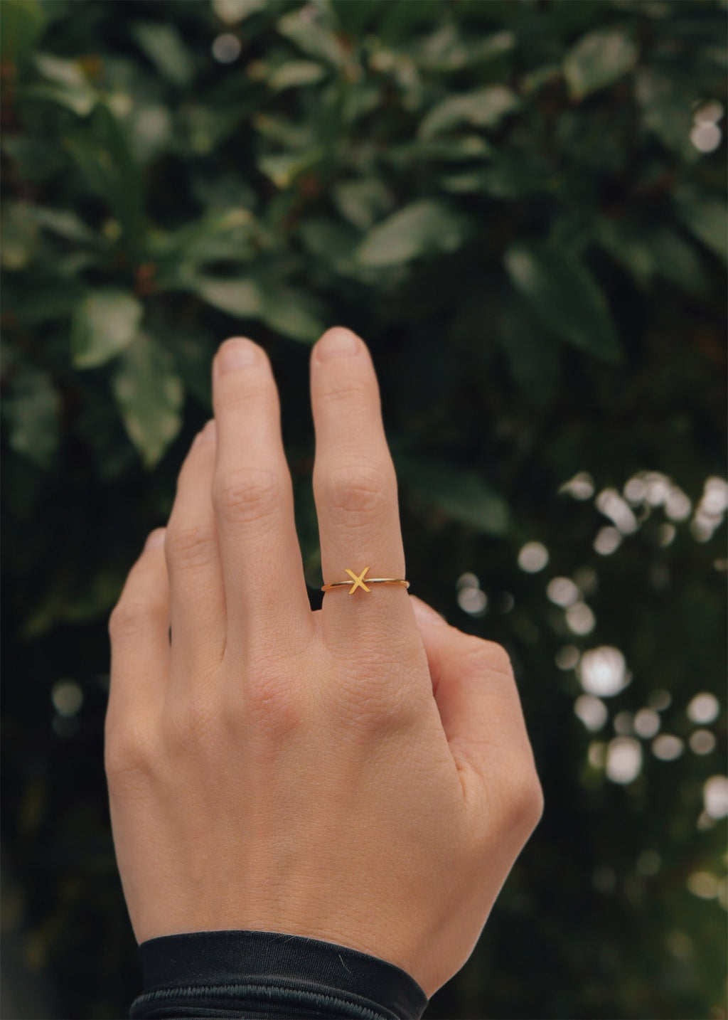 Gold Initial letter Stacking Ring (N-Z)