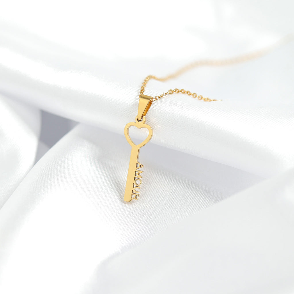 Gold Amour Key Necklace