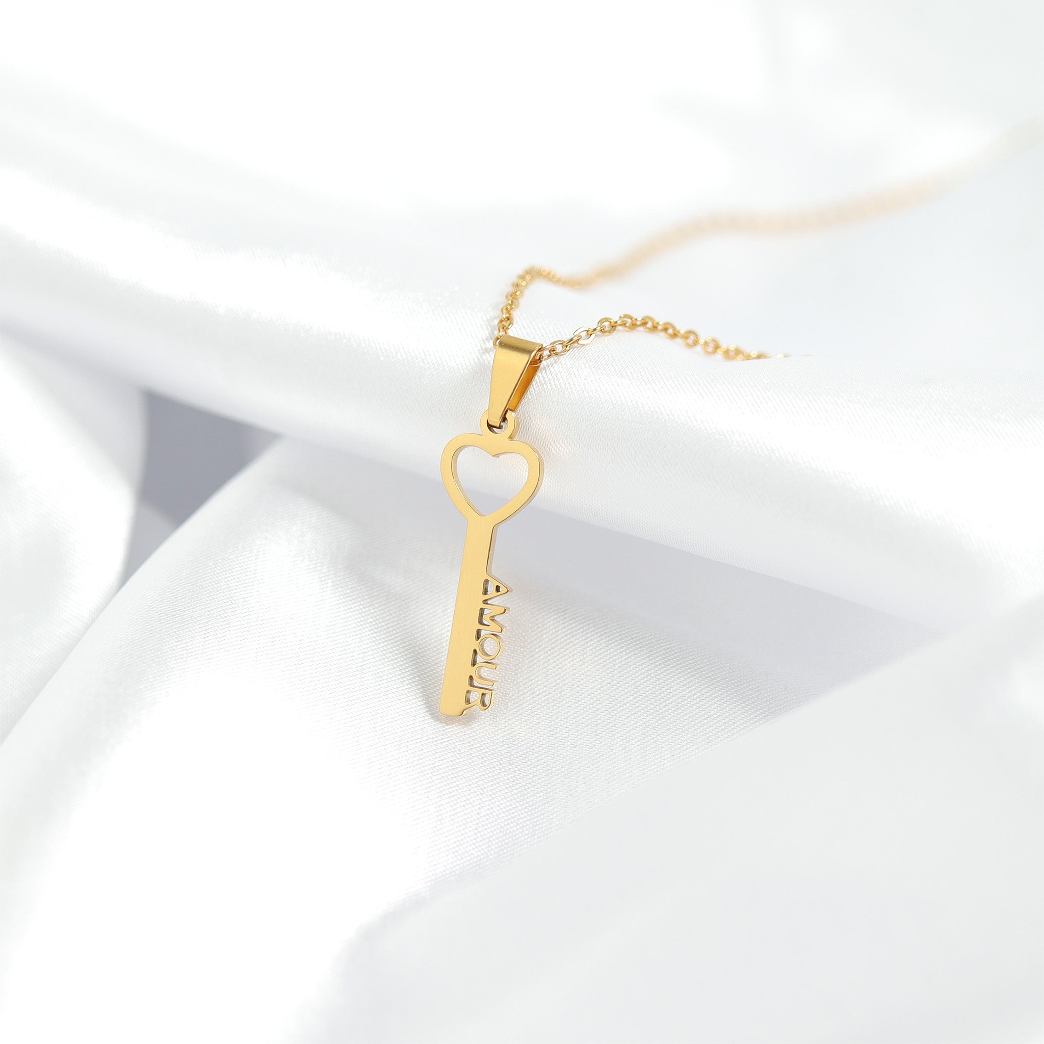 Gold Amour Key Necklace