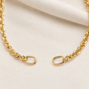 Celia Link Bracelet — separate oval end rings and cable-link detail; AI-generated supporting image.