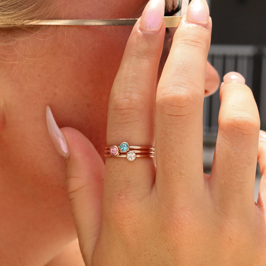 Gold Birthstone Stacking Ring