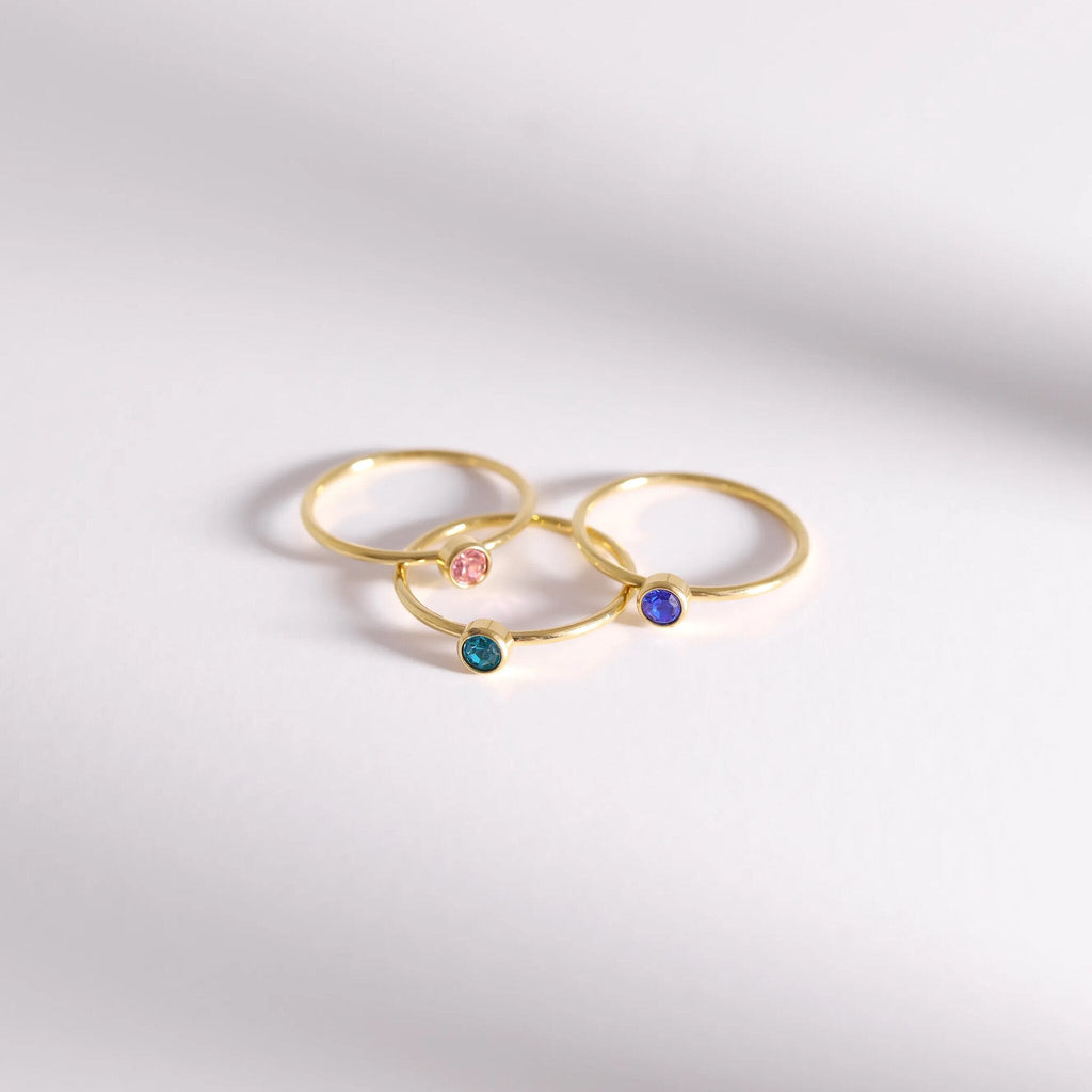 Gold Birthstone Stacking Ring