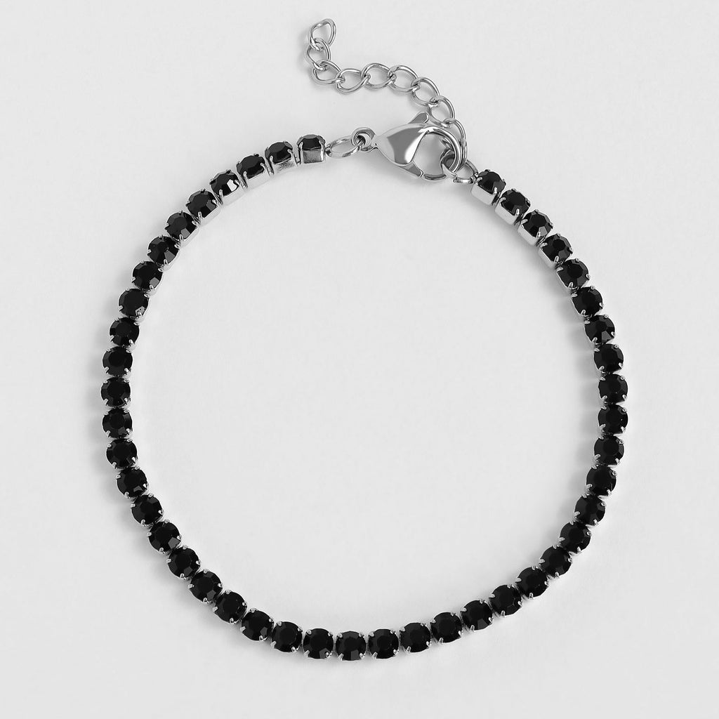 Jet Black Tennis Chain Bracelet